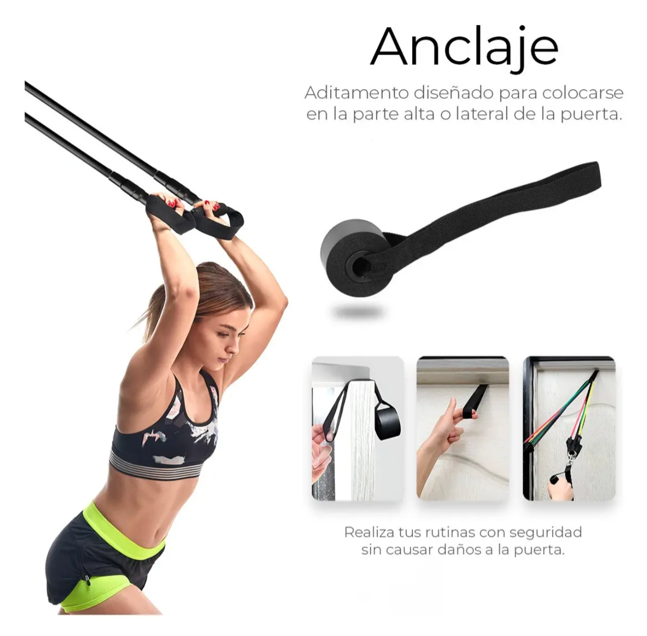 Kit 5 Ligas de Resistencia Ajustables para Ejercicio Fitness