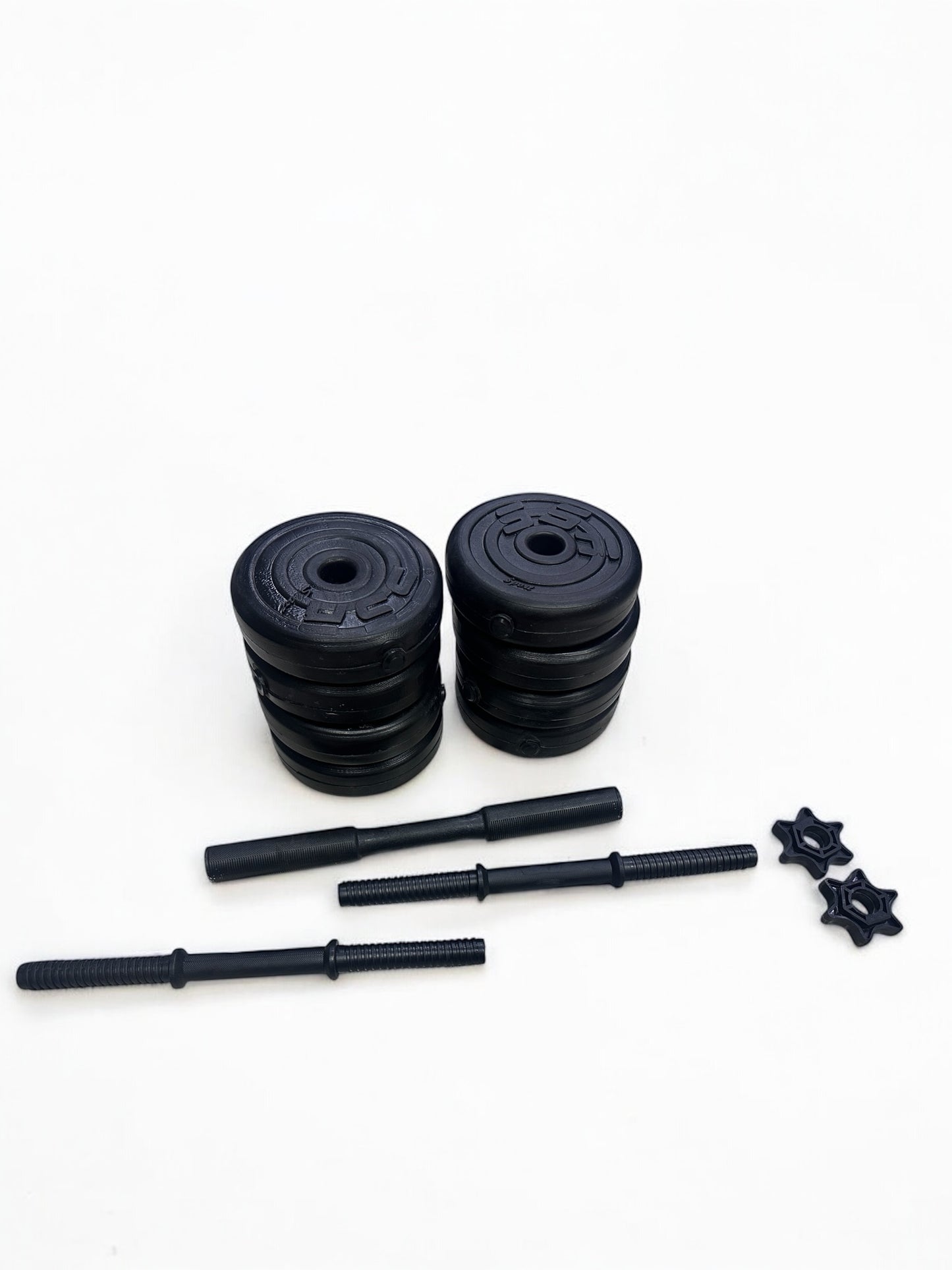 Kit de Pesas 2 en 1: Mancuernas + Barra conectable 40lbs