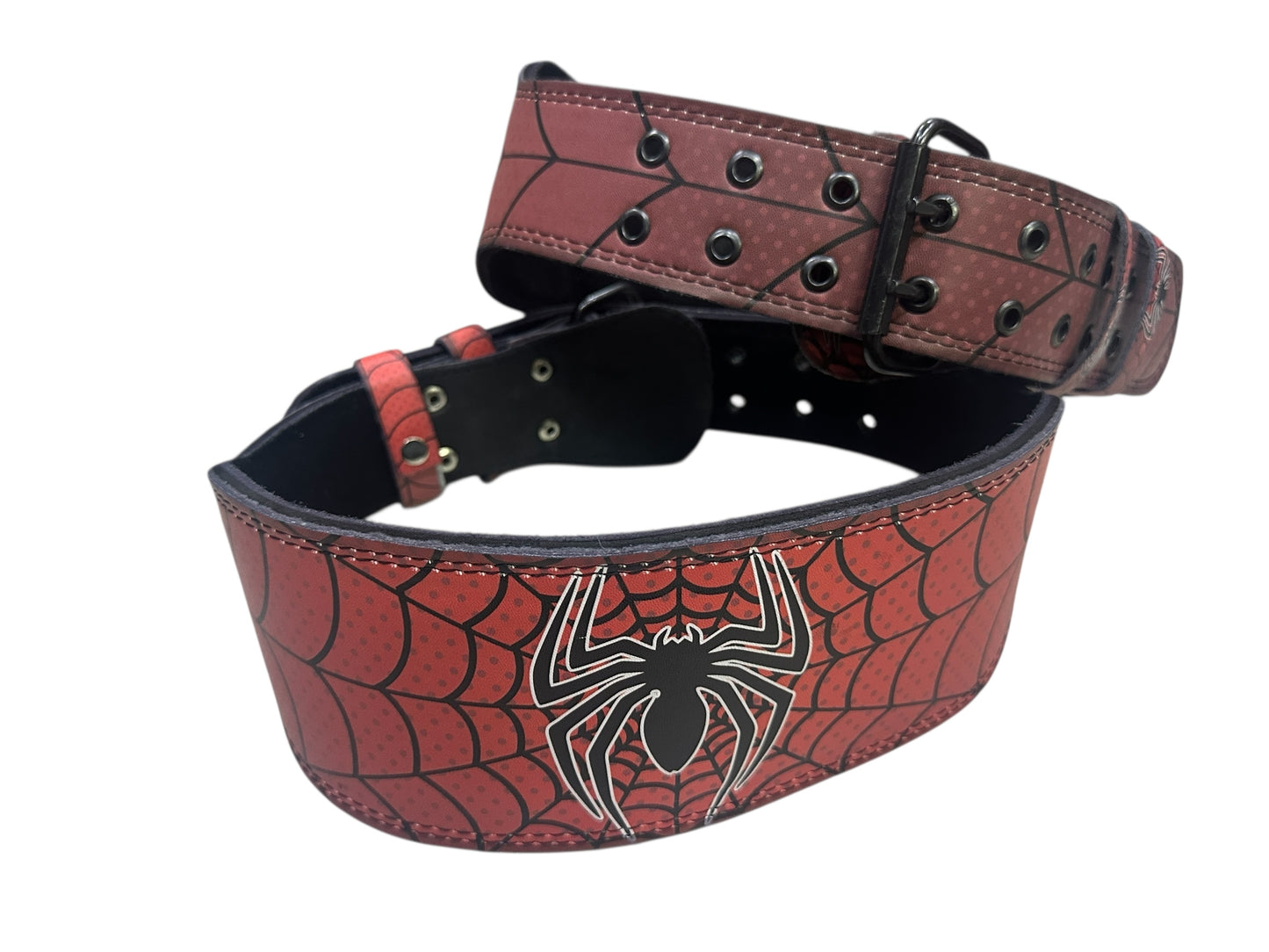cinto para levantamiento de pesas en piel hombre araña (telaraña)