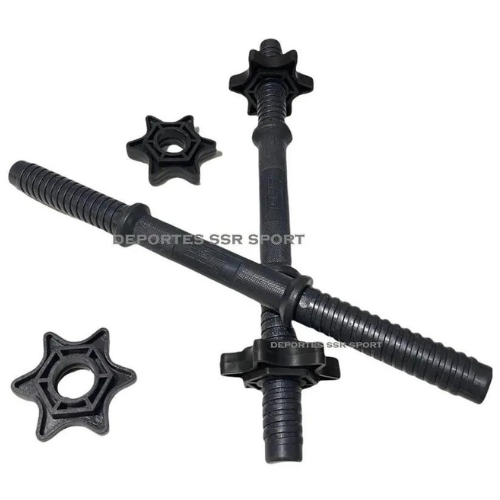 Kit Barra Recta Con Mancuernas De Plástico 80lbs SSR SPORT