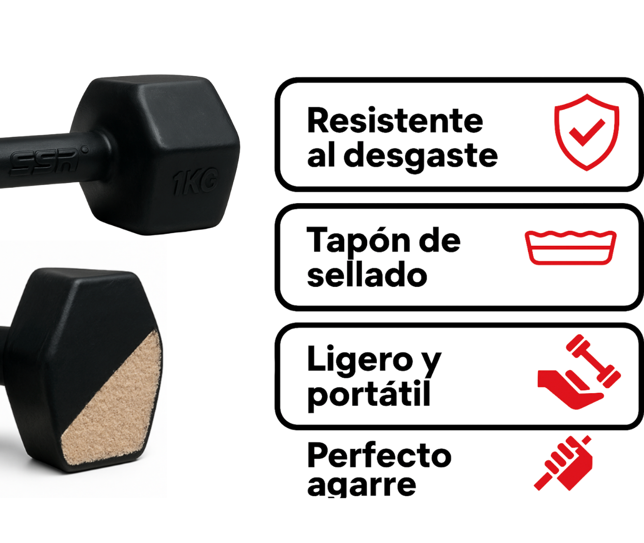 PAR DE MANCUERNAS DE 3.6 KG (8lbs) mancuernas de plastico con relleno de marmolina y/o arena