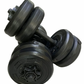 Kit de Pesas 2 en 1: Mancuernas + Barra conectable 40lbs