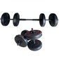 KIT 2 EN 1 – MANCUERNAS + CONEXIÓN PARA BARRA (4 DISCOS DE 10 LBS)