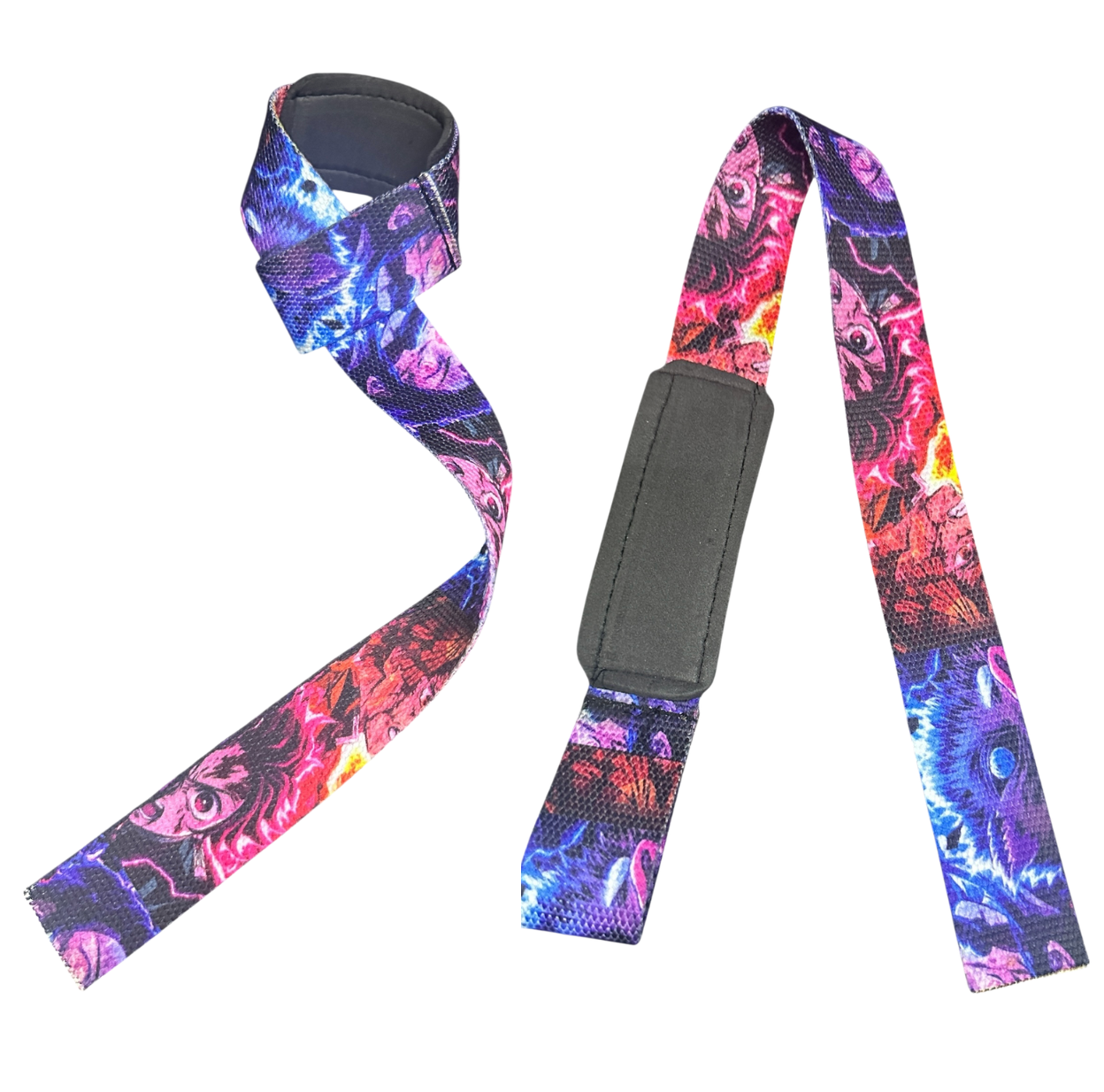 Straps Deportivos Acolchonados – Diseño Demon Slayer – Ideal para Peso Muerto y Jalones