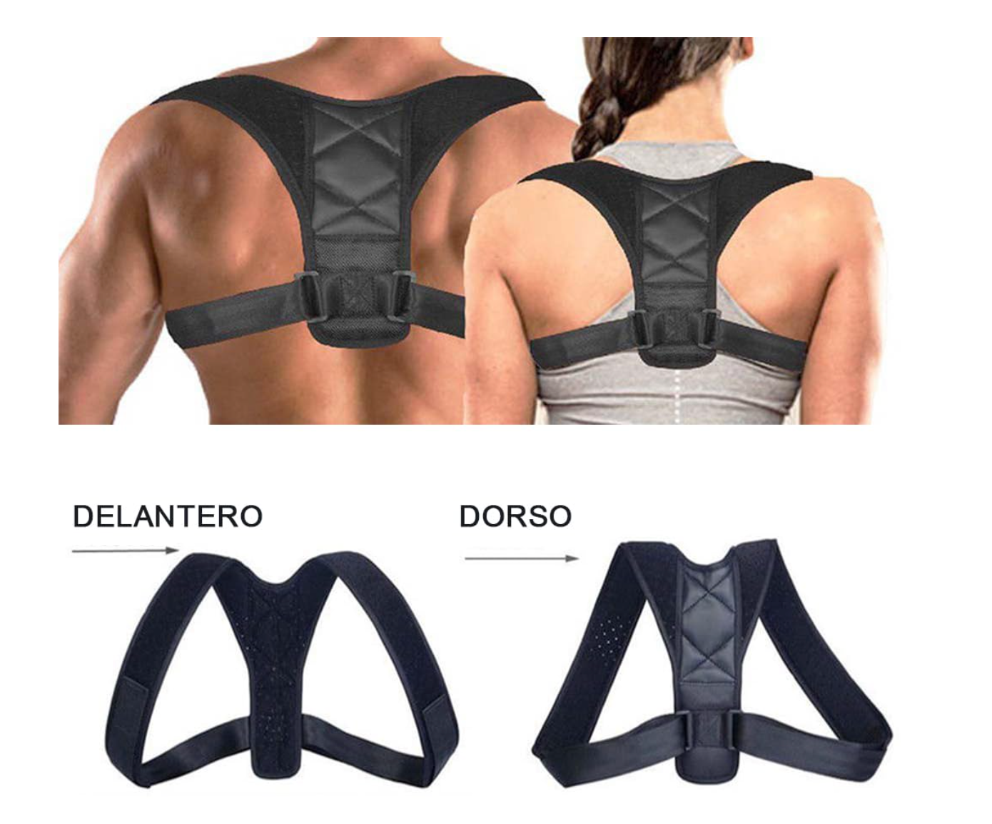 Faja Corrector de Postura Ajustable Soporte Espalda Hombros
