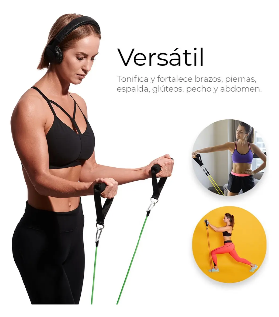 Kit 5 Ligas de Resistencia Ajustables para Ejercicio Fitness
