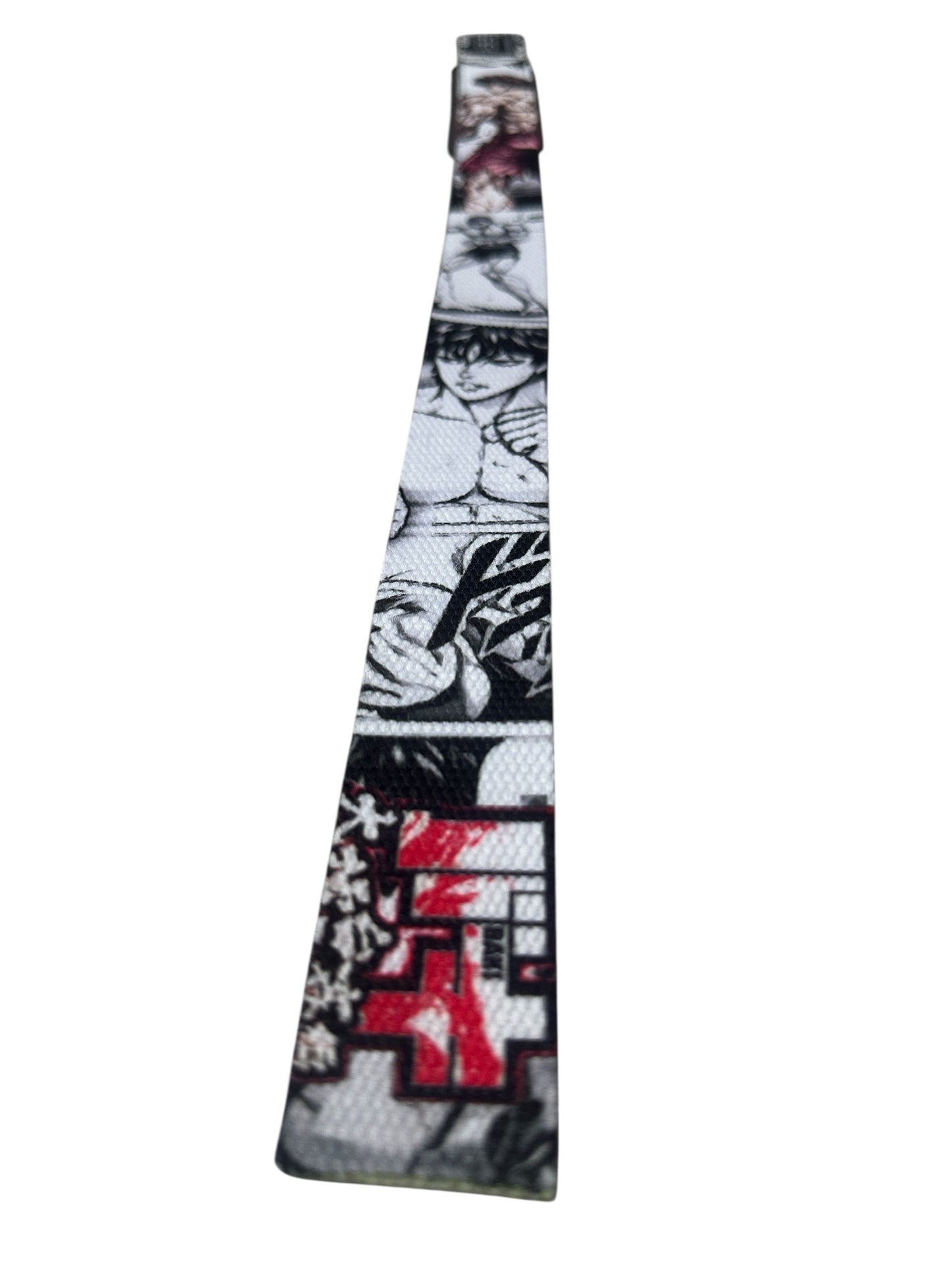 Straps premium con diseño Baki, perfectos para entrenamiento de fuerza y alto rendimiento.
