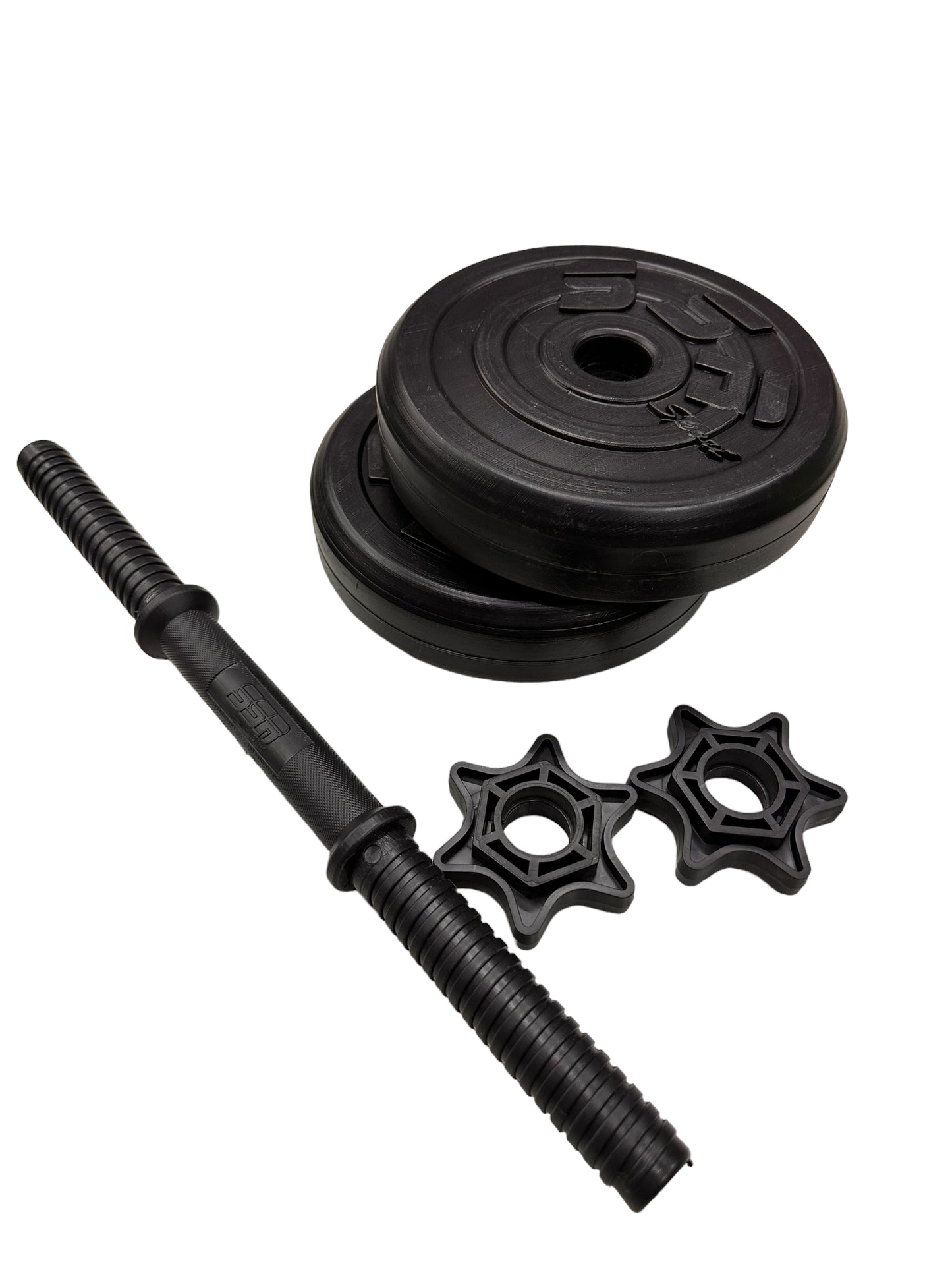 KIT DE PESAS 2 EN 1: MANCUERNAS + BARRA CONECTABLE – 20 LBS