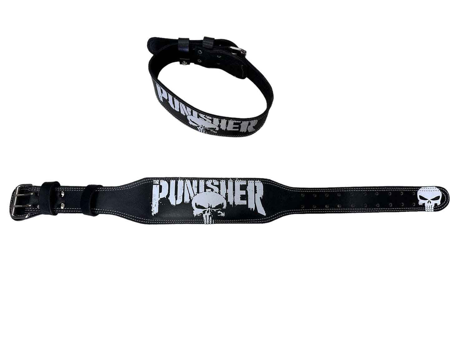 Cinto de piel, faja para pesas premium PUNISHER