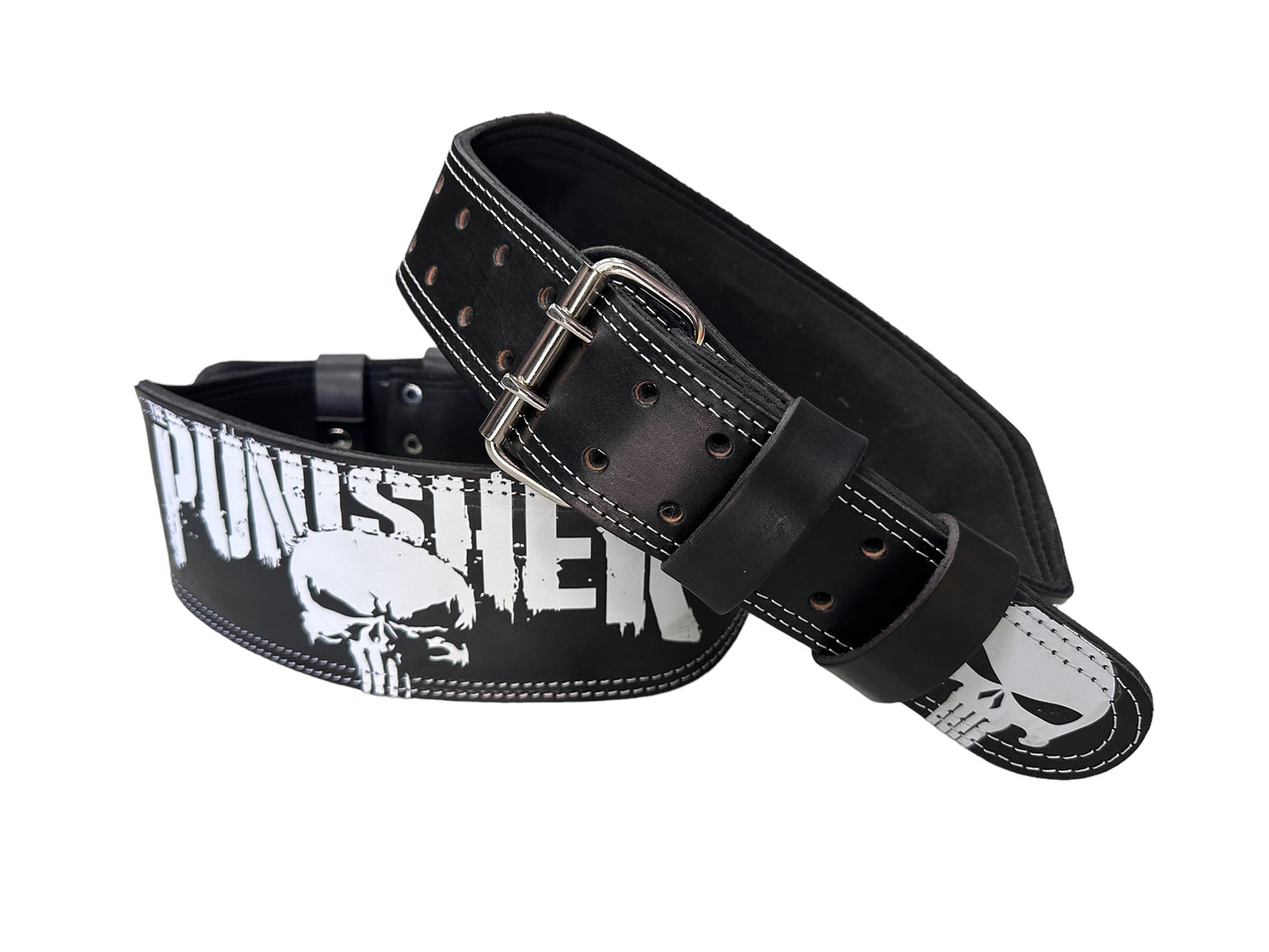 Cinto de piel, faja para pesas premium PUNISHER