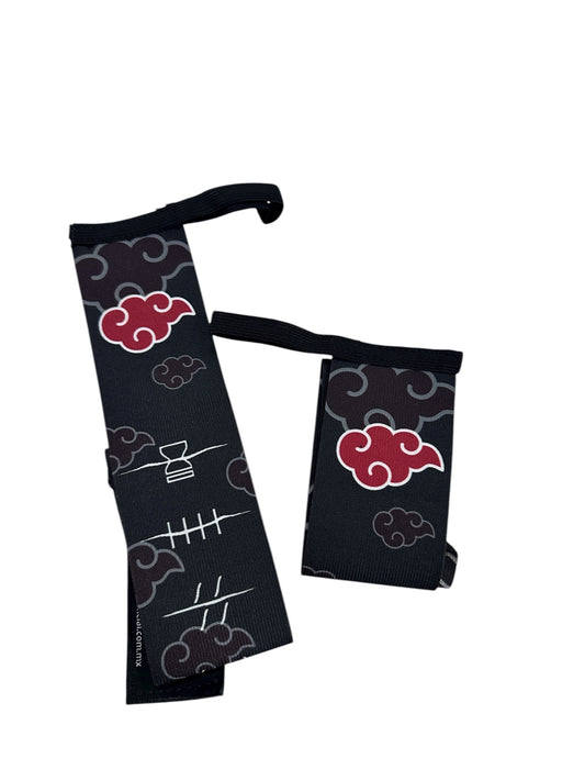 Muñequeras premium reforzadas con diseño Akatsuki.