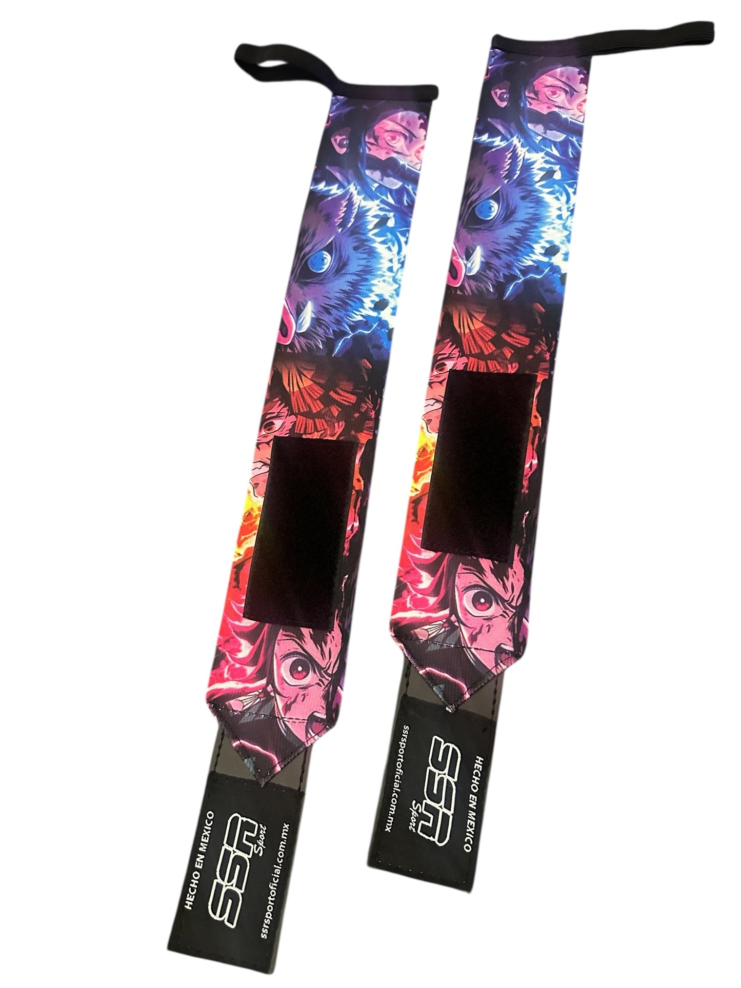 Muñequeras premium reforzadas con diseño inspirado en Demon Slayer canilleras ssr sport