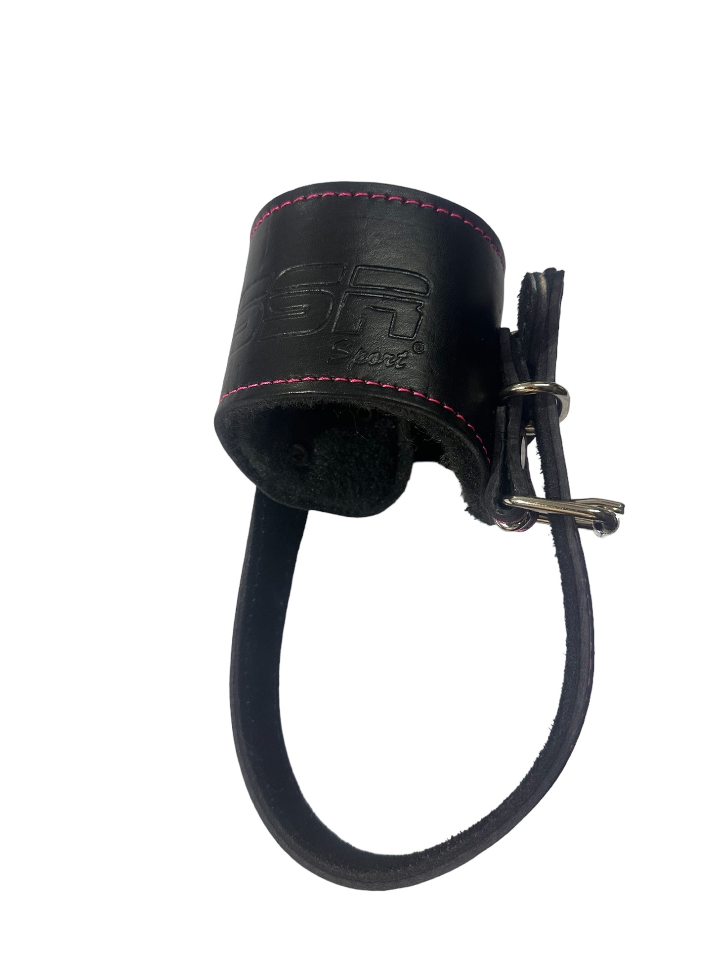 Par de grilletes premium de piel con talonera ajustable para gym