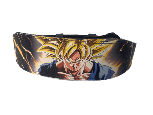 Cinto Premium de Piel con Diseño de Goku Super Saiyan: Alta Calidad y Estilo Único para Levantamiento de Pesas