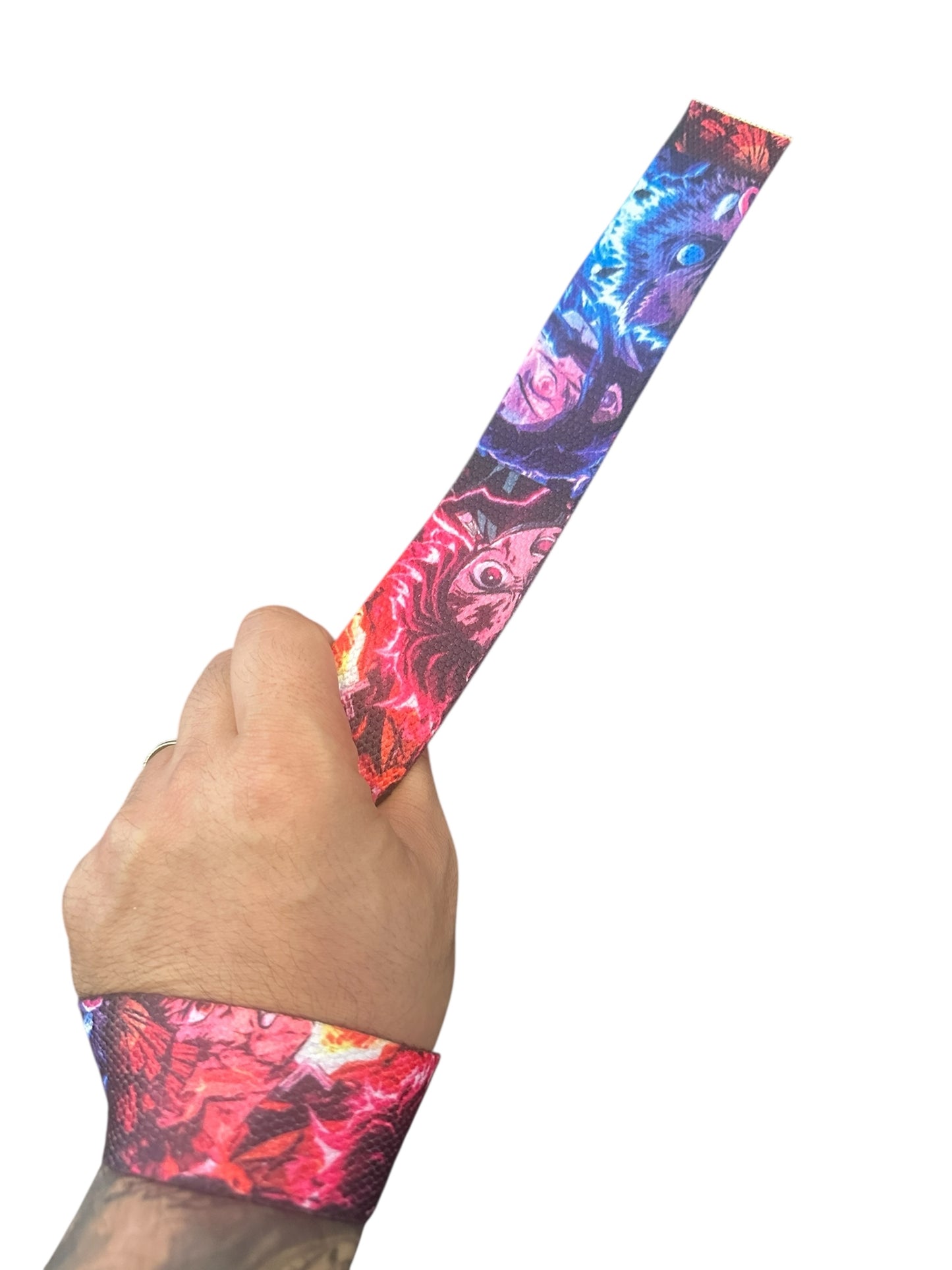 Straps Deportivos Acolchonados – Diseño Demon Slayer – Ideal para Peso Muerto y Jalones