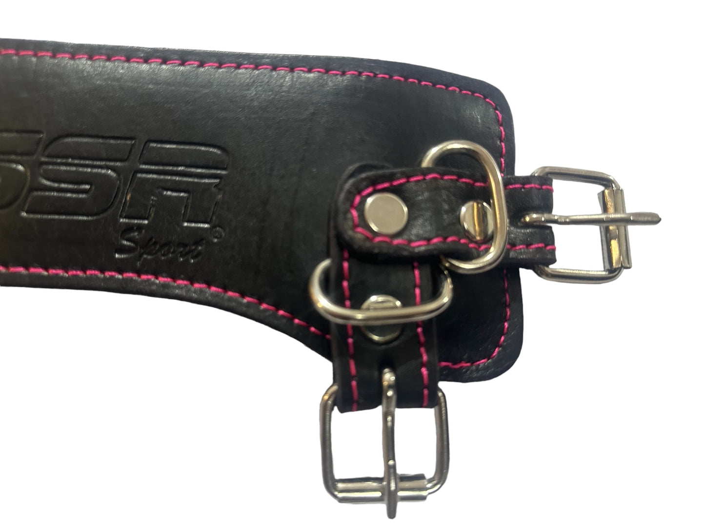 Par de grilletes premium de piel con talonera ajustable para gym