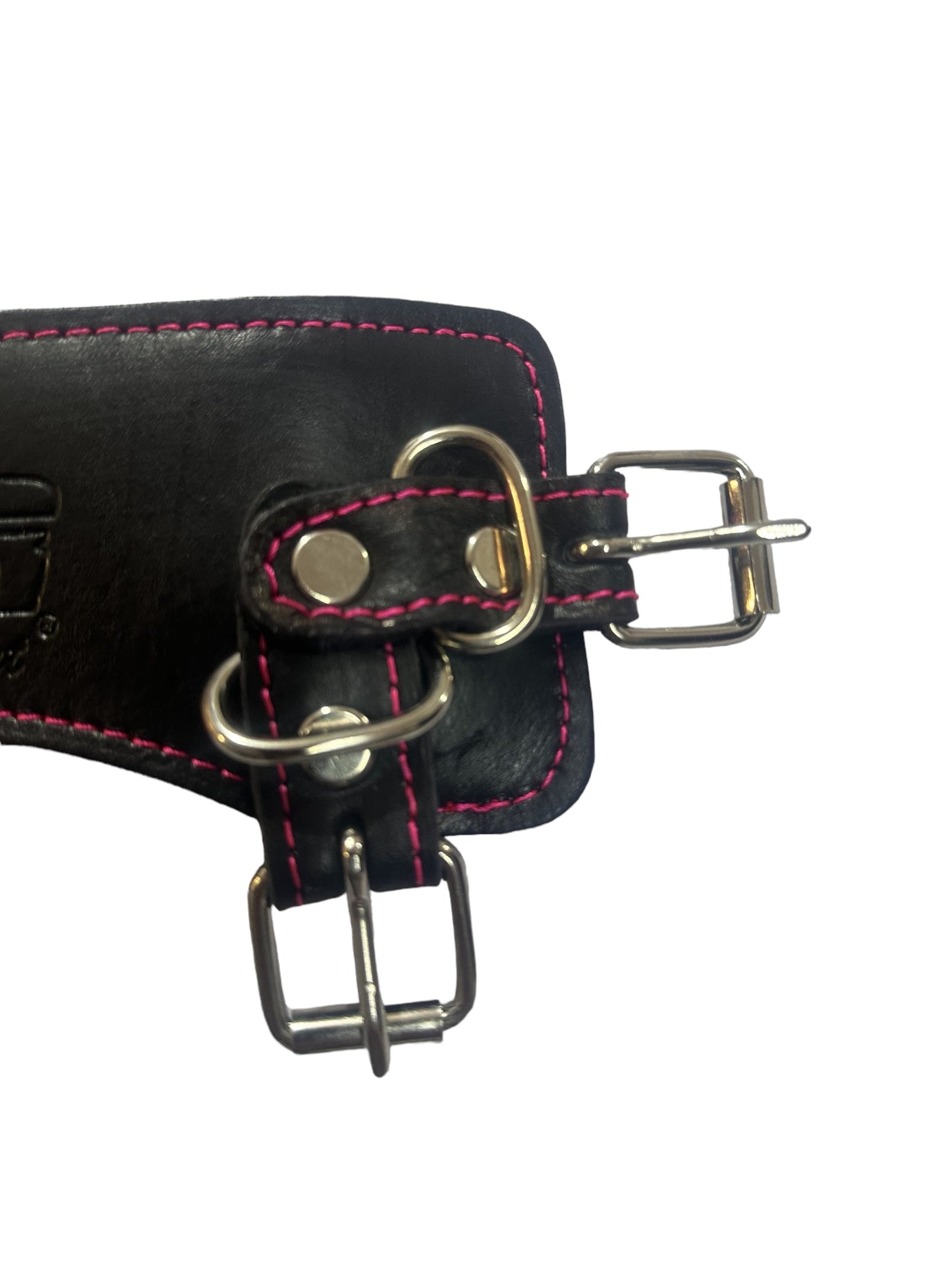 Par de grilletes premium de piel con talonera ajustable para gym