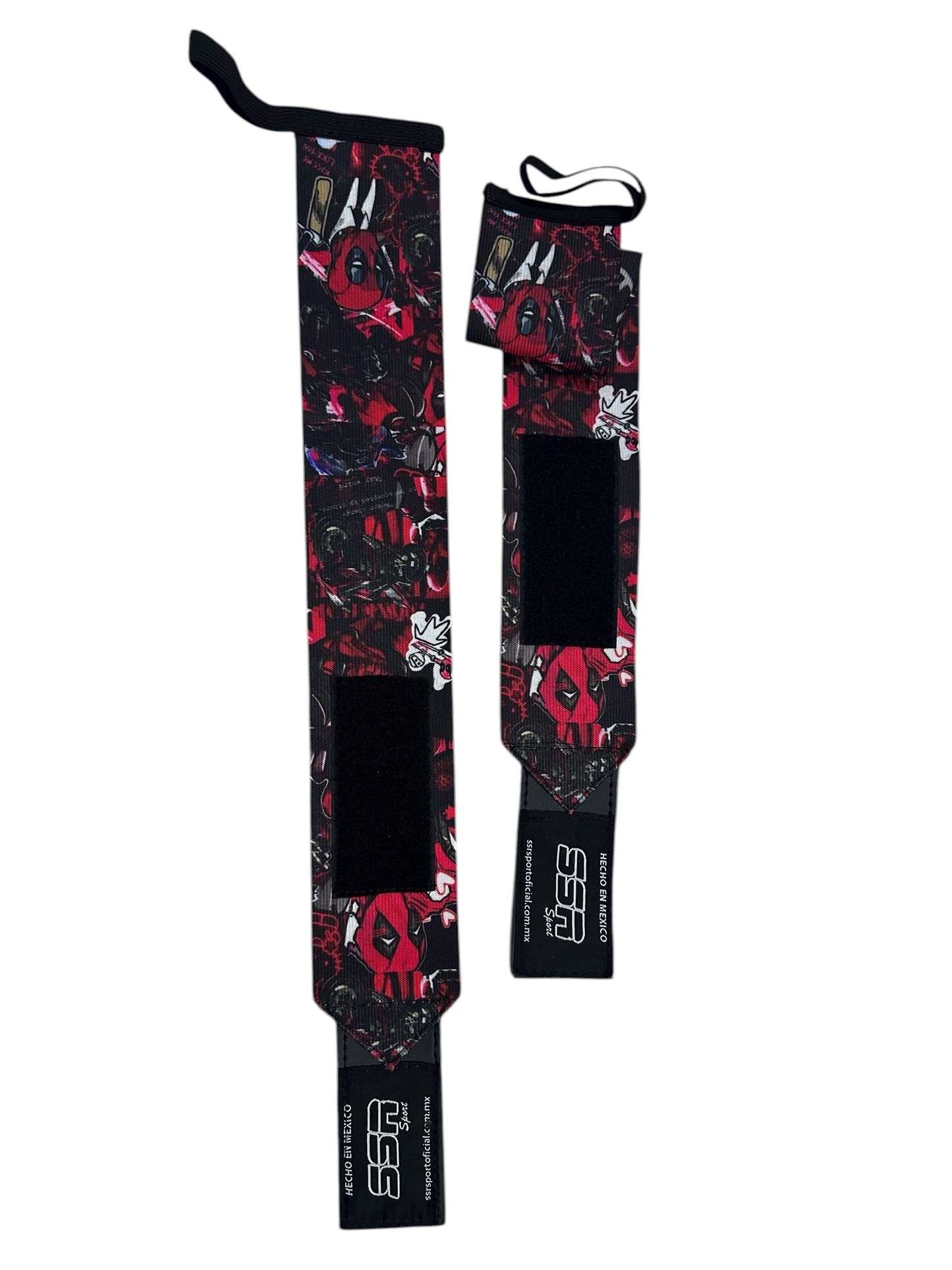 Muñequeras premium reforzadas con diseño Deadpool.