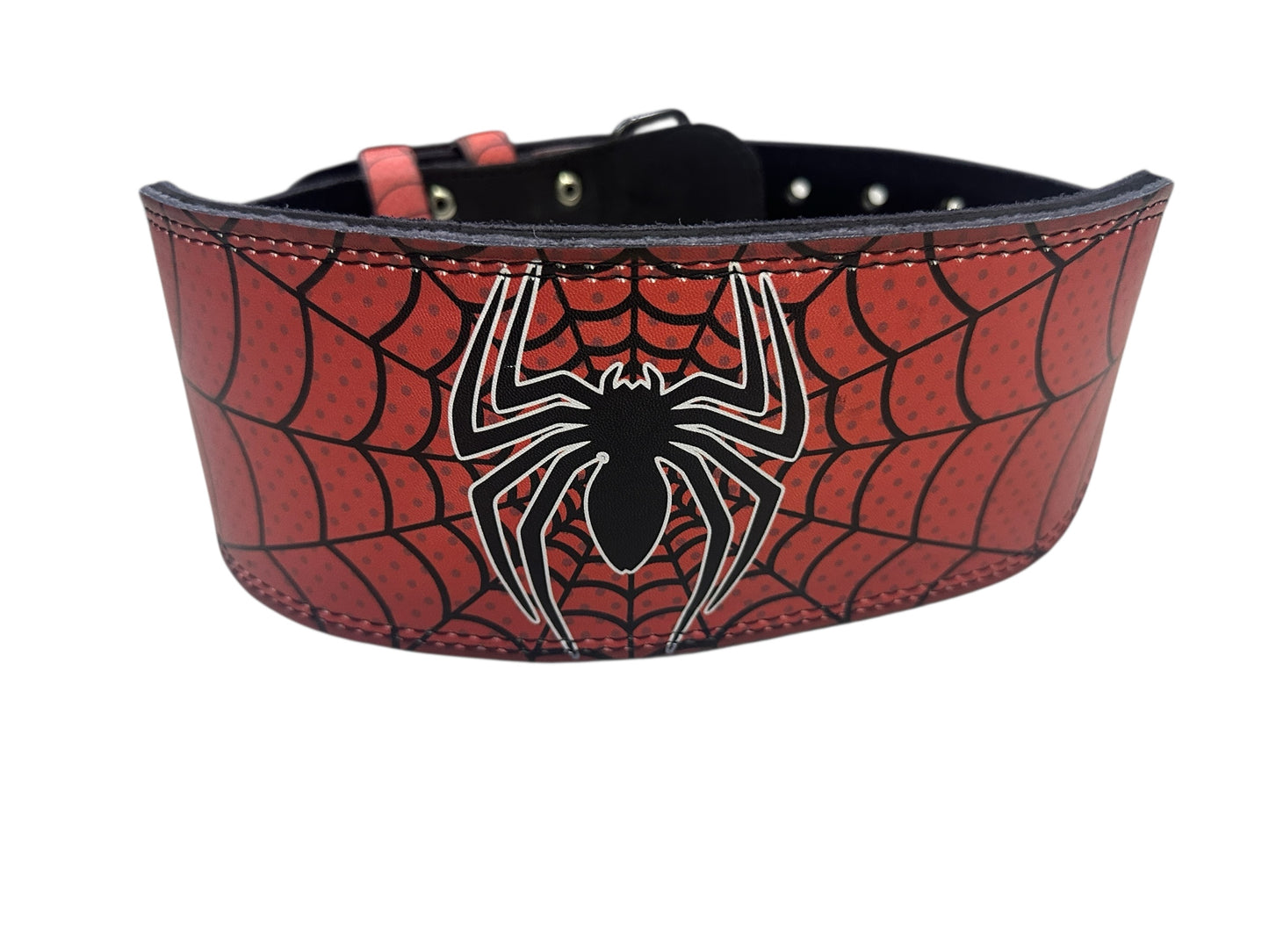 cinto para levantamiento de pesas en piel hombre araña (telaraña)