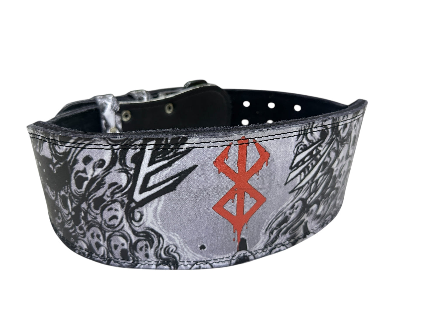 Cinto de Piel con Diseño de Berserk para Levantamiento de Pesas - Alta Calidad