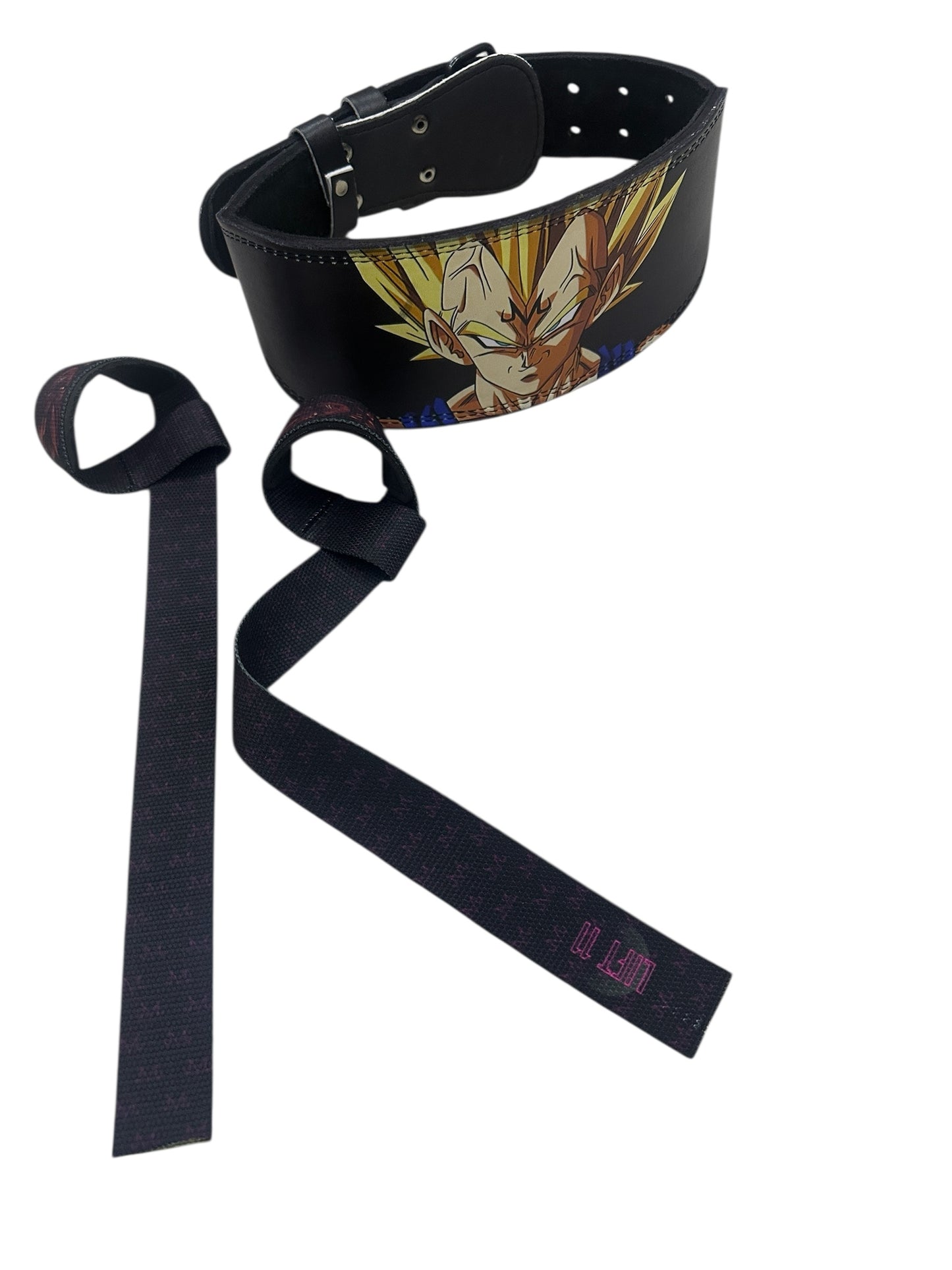 Conjunto Premium Vegeta Majin – Cinturón de Piel, Straps y Muñequeras
