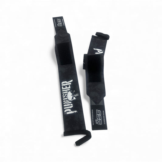 Muñequeras Premium para Gimnasio con Diseño Estilo Punisher – Soporte y Estilo Profesional