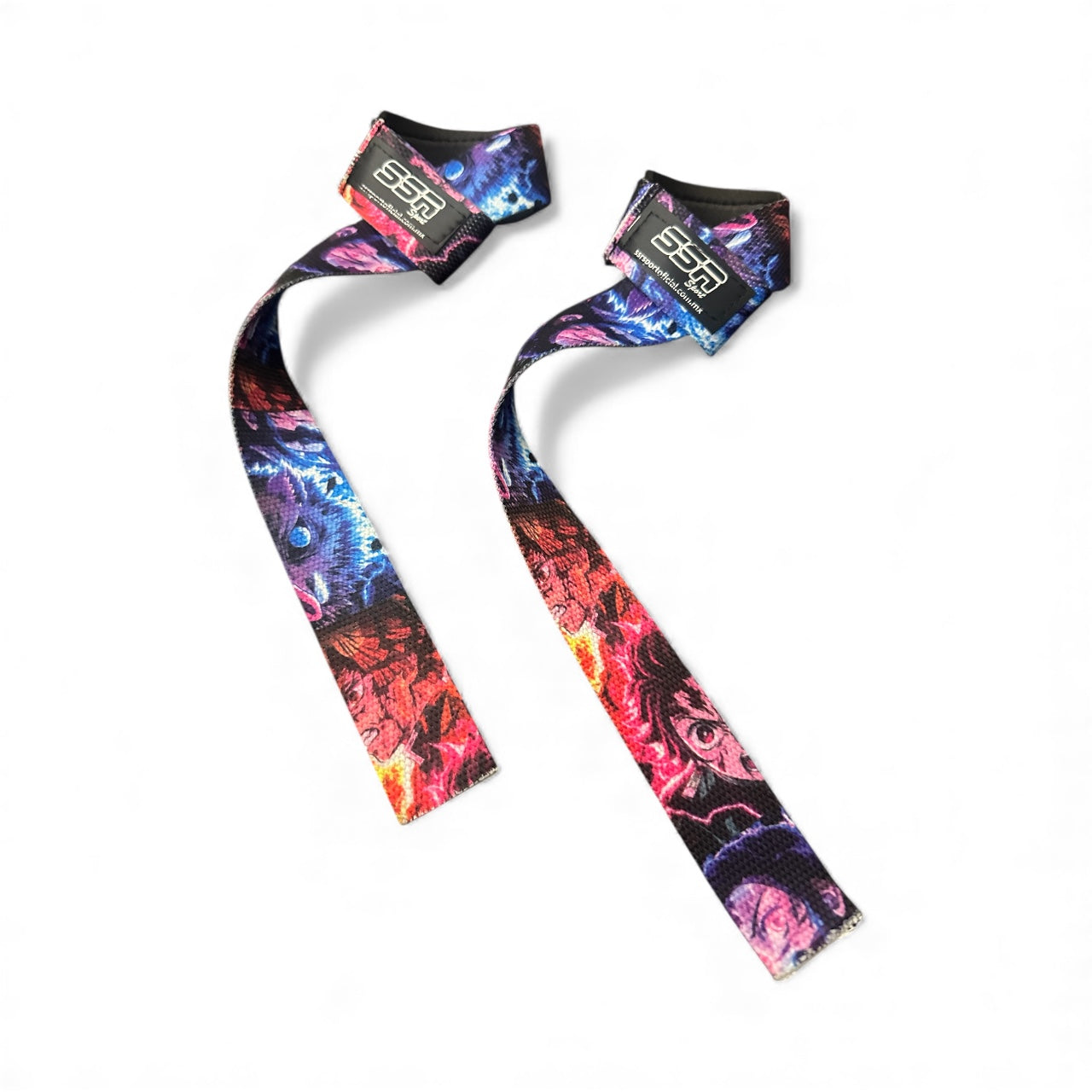 Straps Deportivos Acolchonados – Diseño Demon Slayer – Ideal para Peso Muerto y Jalones