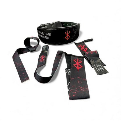 Conjunto Premium Berserk – Cinturón de Piel, Straps y Muñequeras