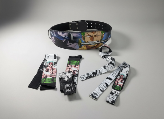 Conjunto Premium One Piece – Cinturón, Straps y Muñequeras de Entrenamiento