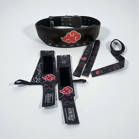 Conjunto Premium Akatsuki – Cinturón, Straps y Muñequeras