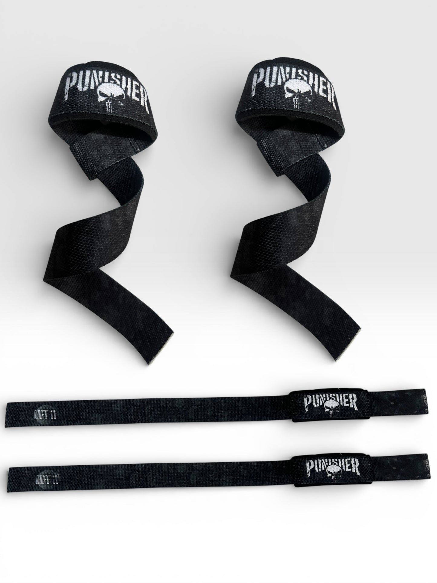 Straps Premium de Levantamiento de Pesas Diseño Punisher – Agarre Profesional