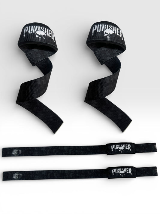Straps Premium de Levantamiento de Pesas Diseño Punisher – Agarre Profesional