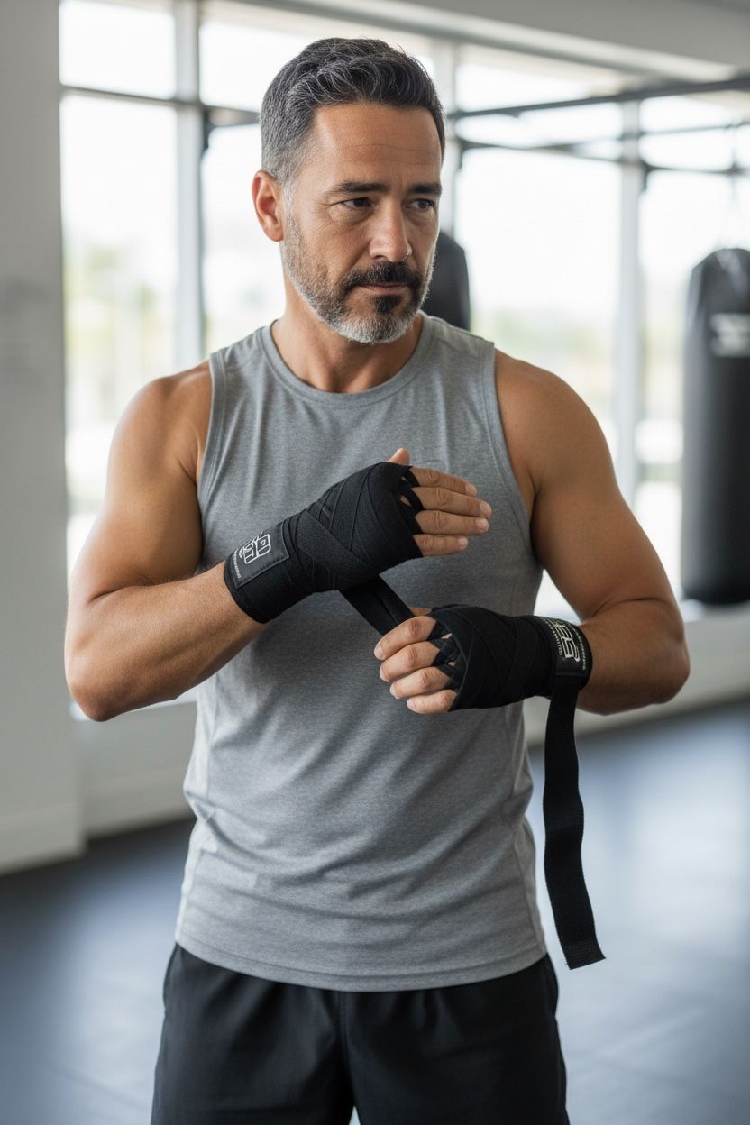Par de vendas de boxeo profesionales 5 metros con velcro SSR Sport