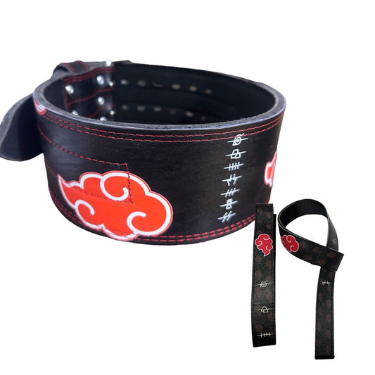 cinturon powerlifting y straps akatsuki