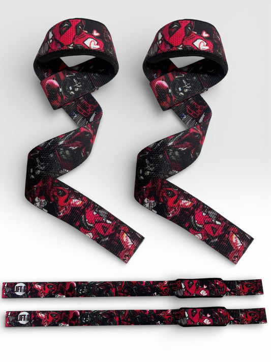 Straps para Levantamiento – Diseño Deadpool – Resistentes y Cómodos