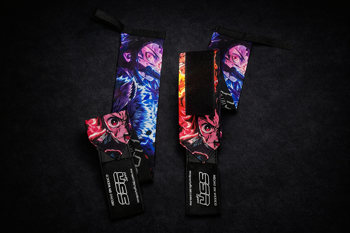 Muñequeras premium reforzadas con diseño inspirado en Demon Slayer canilleras ssr sport