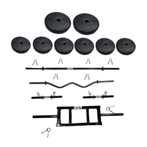Kit Barra Recta, Z y Romana Con Mancuernas 105lbs SSR SPORT