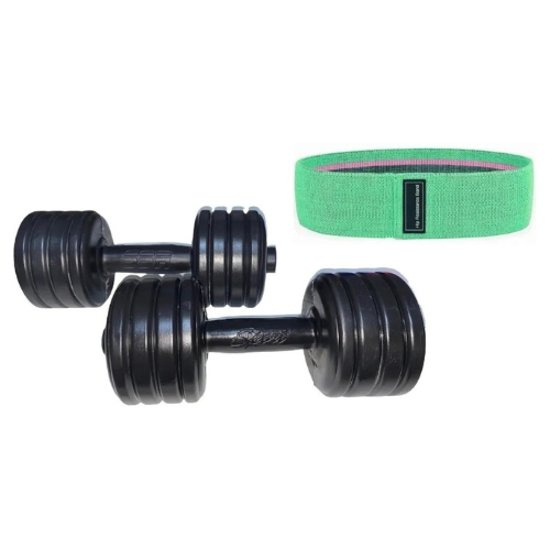 Banda De Resistencia Con Par De Mancuernas De 3.5 Kg SSR SPORT