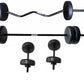 set de 80lbs, barra z, barra y par de mancuernas